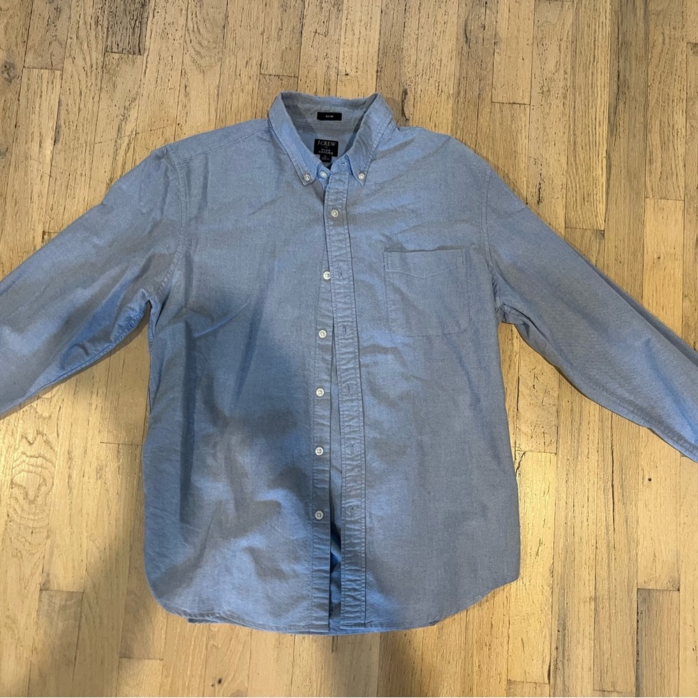 J. Crew Blue Casual Button Down Shirt Oxford Style